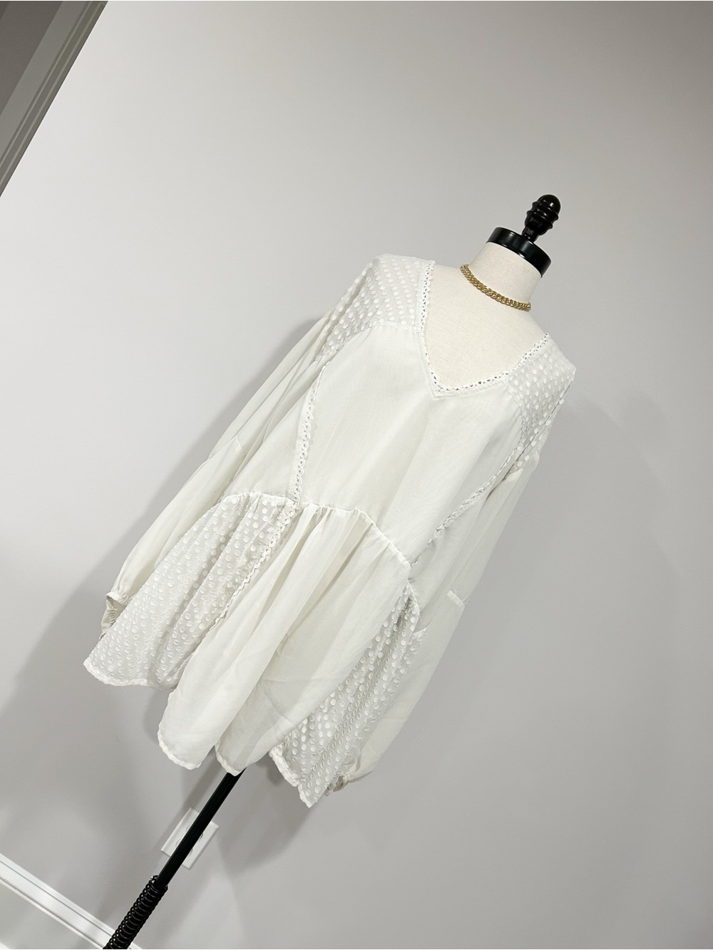 ASOS White V-Neck Tiered Peasant Tunic